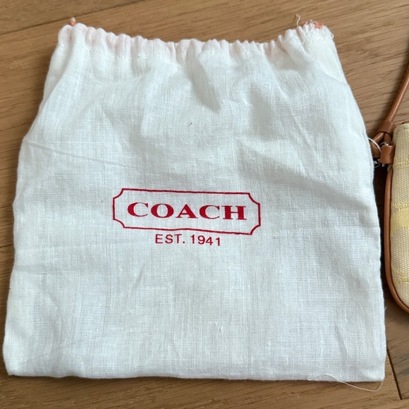 Coach Yellow and Tan Clutch Wristlet - Picture 5 of 5